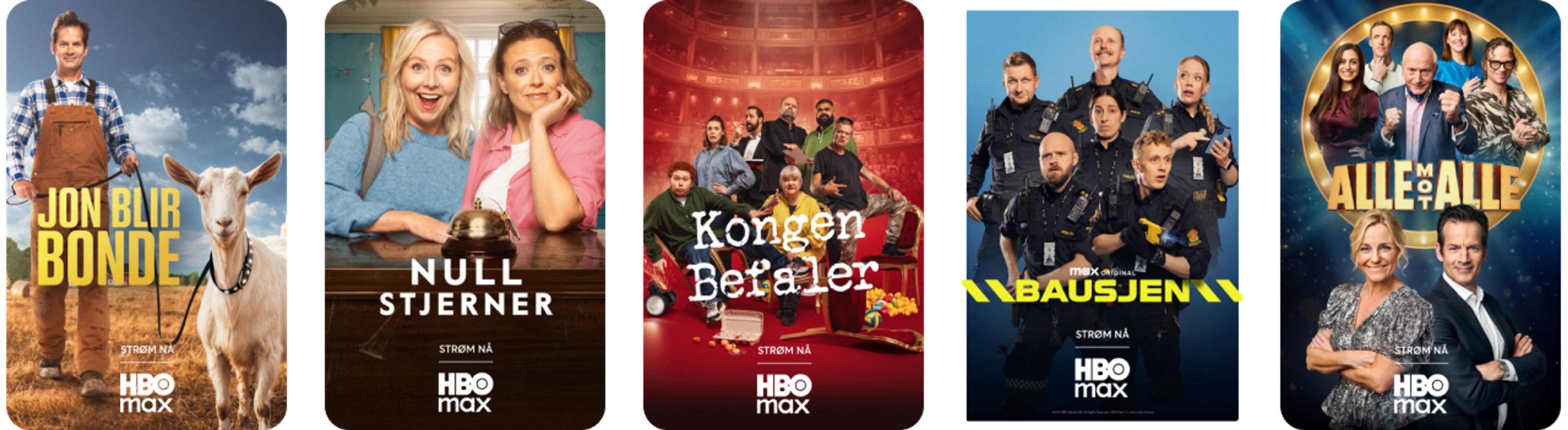 En rekke titler fra strømmetjenesten HBO Max. Alt fra norske serier til filmer og internasjonale kvalitetsserier.