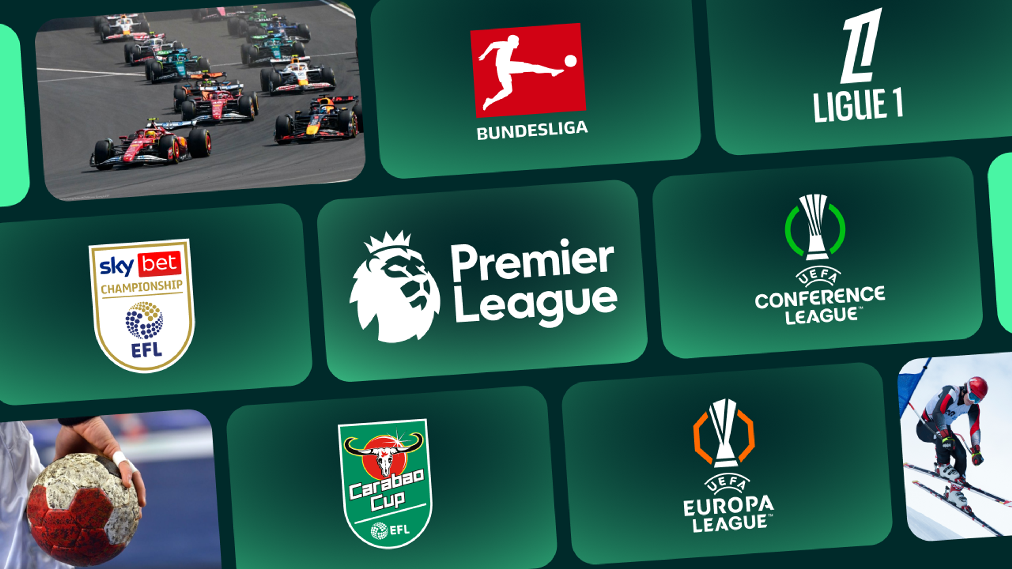 Logoer og bilder for alt du får inkludert i Viaplay Total med Strim.