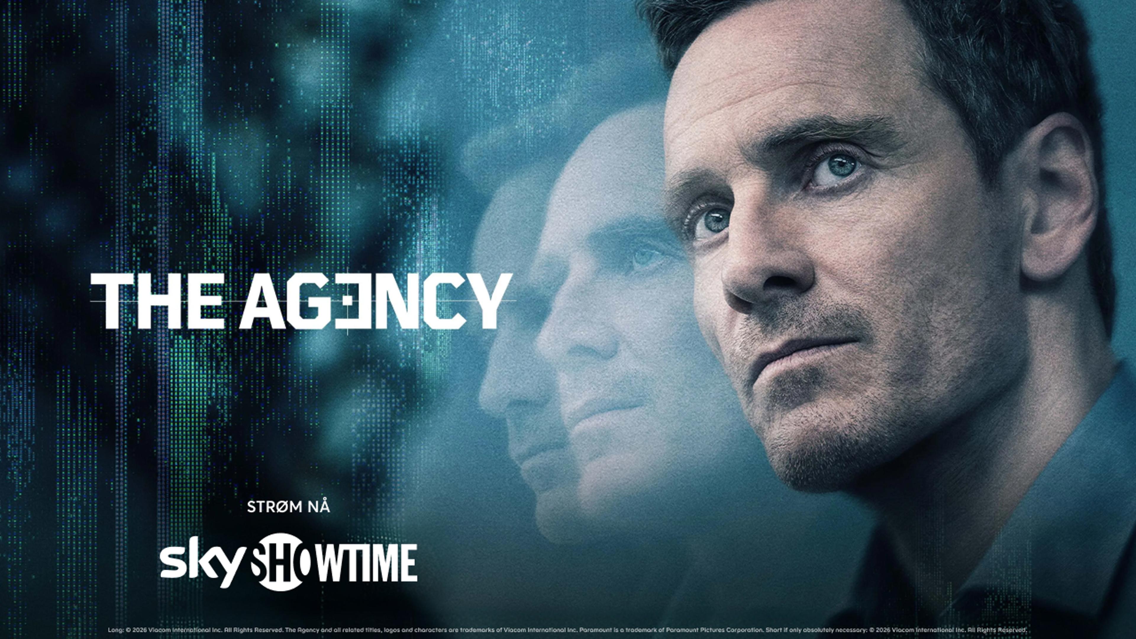 Grafikk for serien The Agency som du ser på SkyShowtime med Strim.
