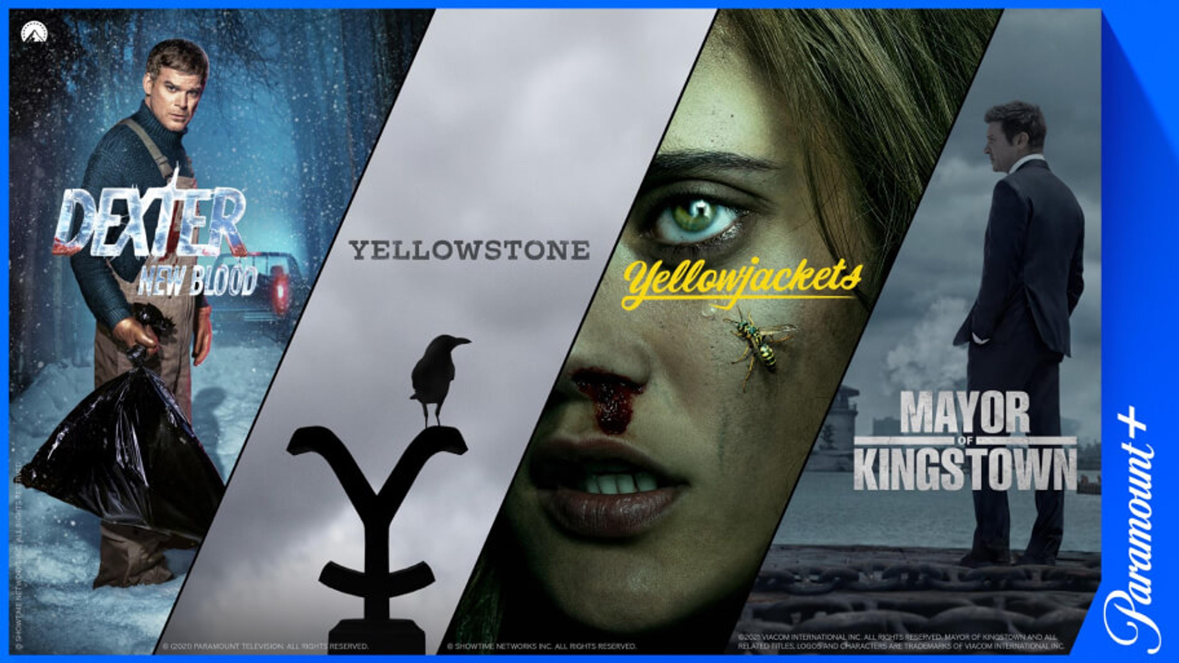 Collage av bilder fra serier levert av Paramount+