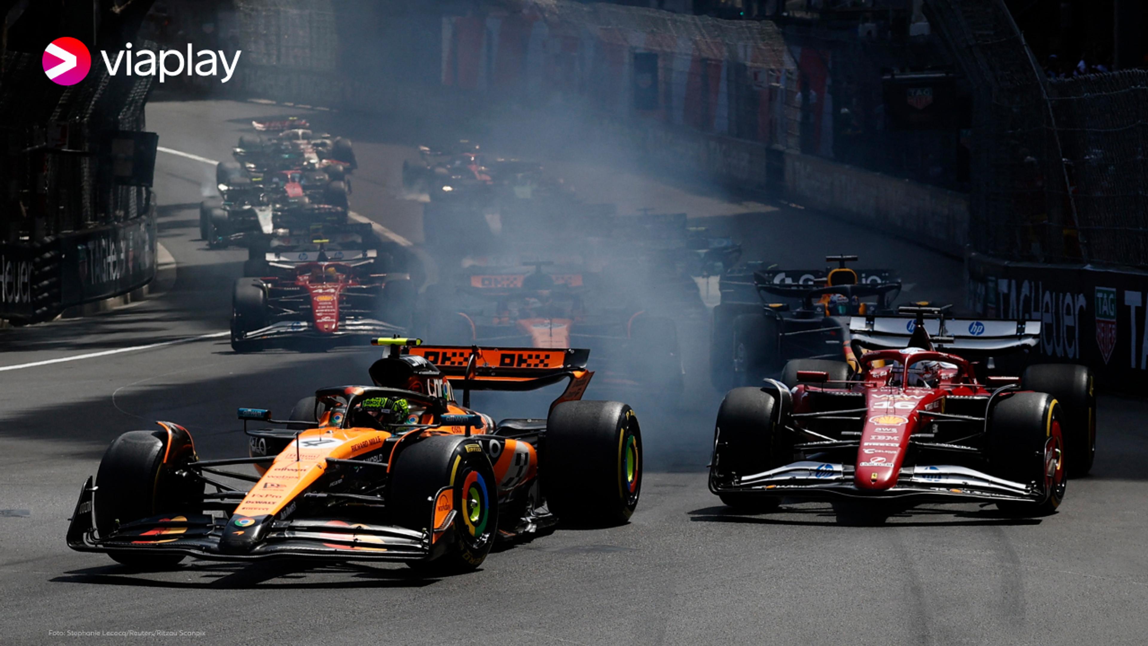 Formel 1 biler i hard konkurranse fra Monaco racet.