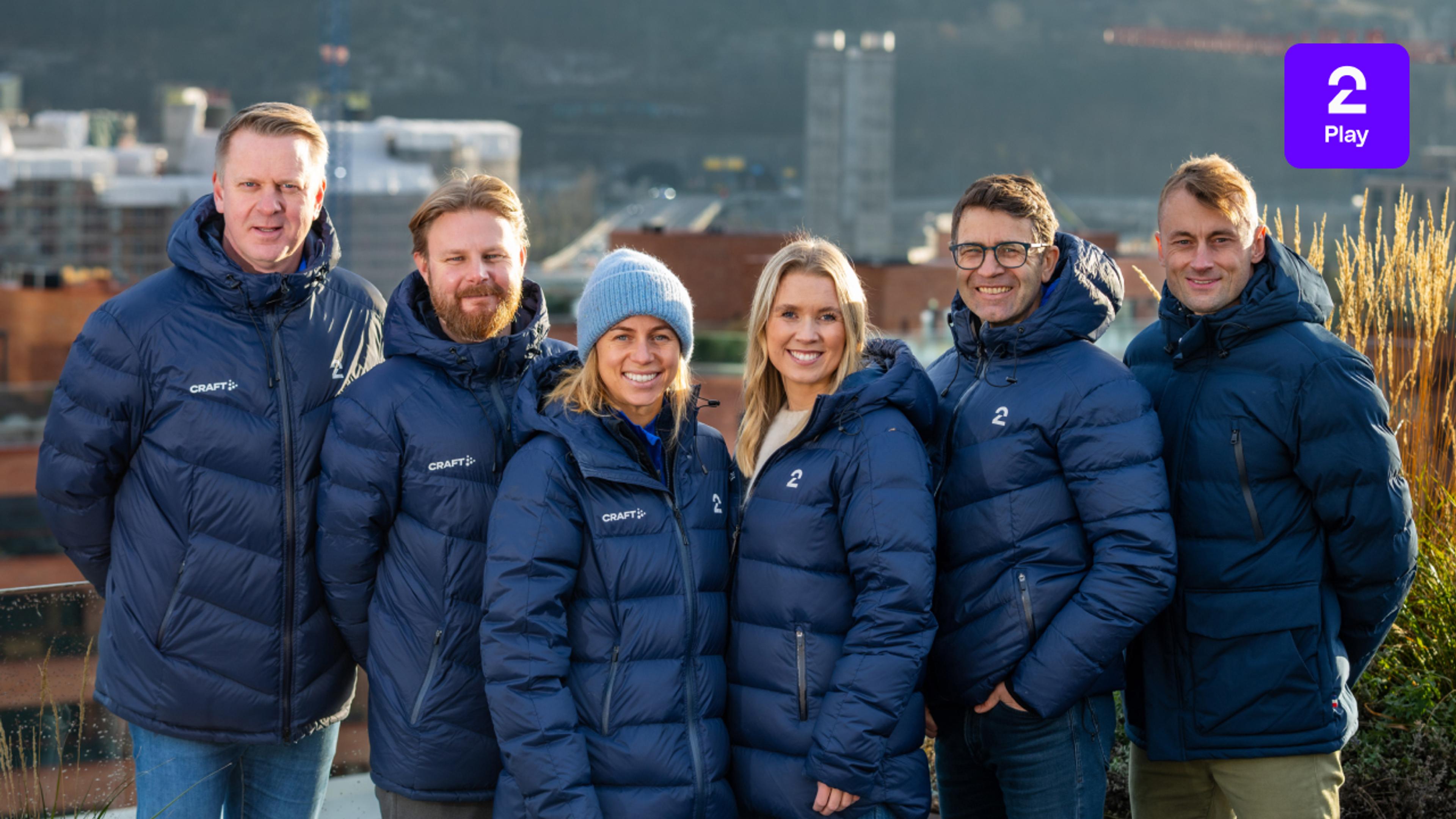 Programledere for vintersporten på TV 2 stiller opp til start.