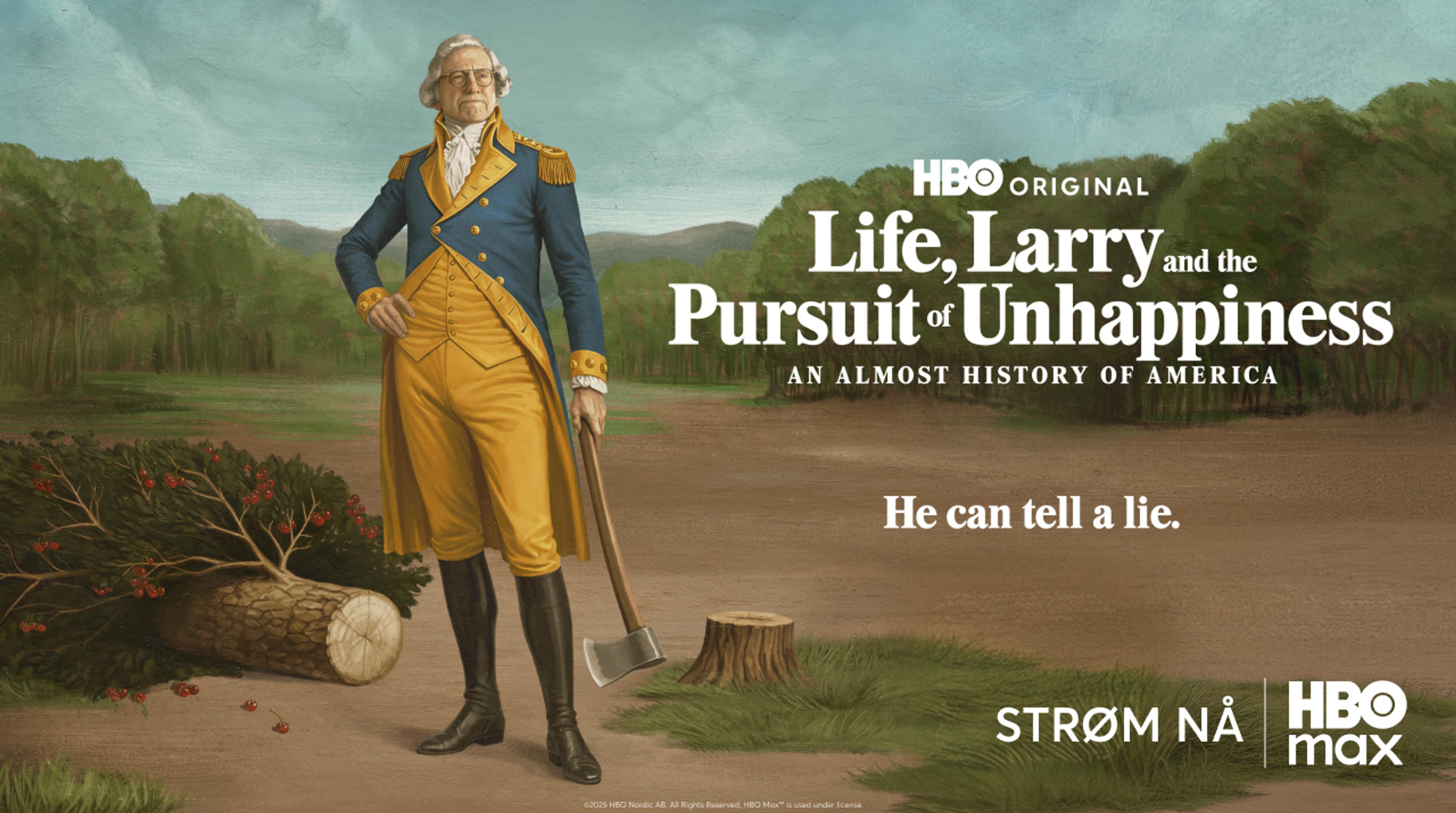 Grafikk for serien Life, Larry and the Pursuit of Unhappiness som du ser på HBO Max med Strim.