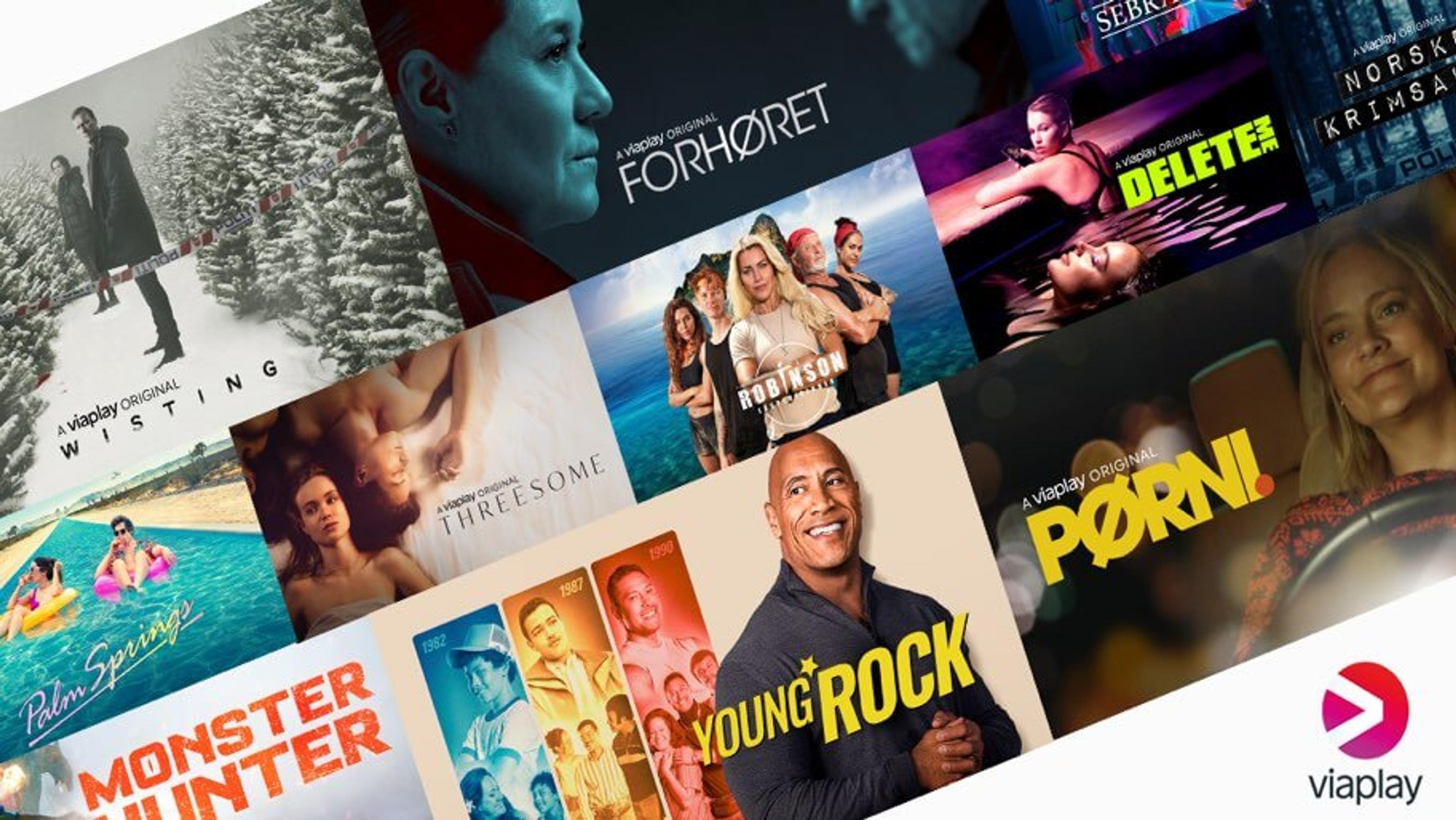 Collage av underholdning du finner på Viaplay