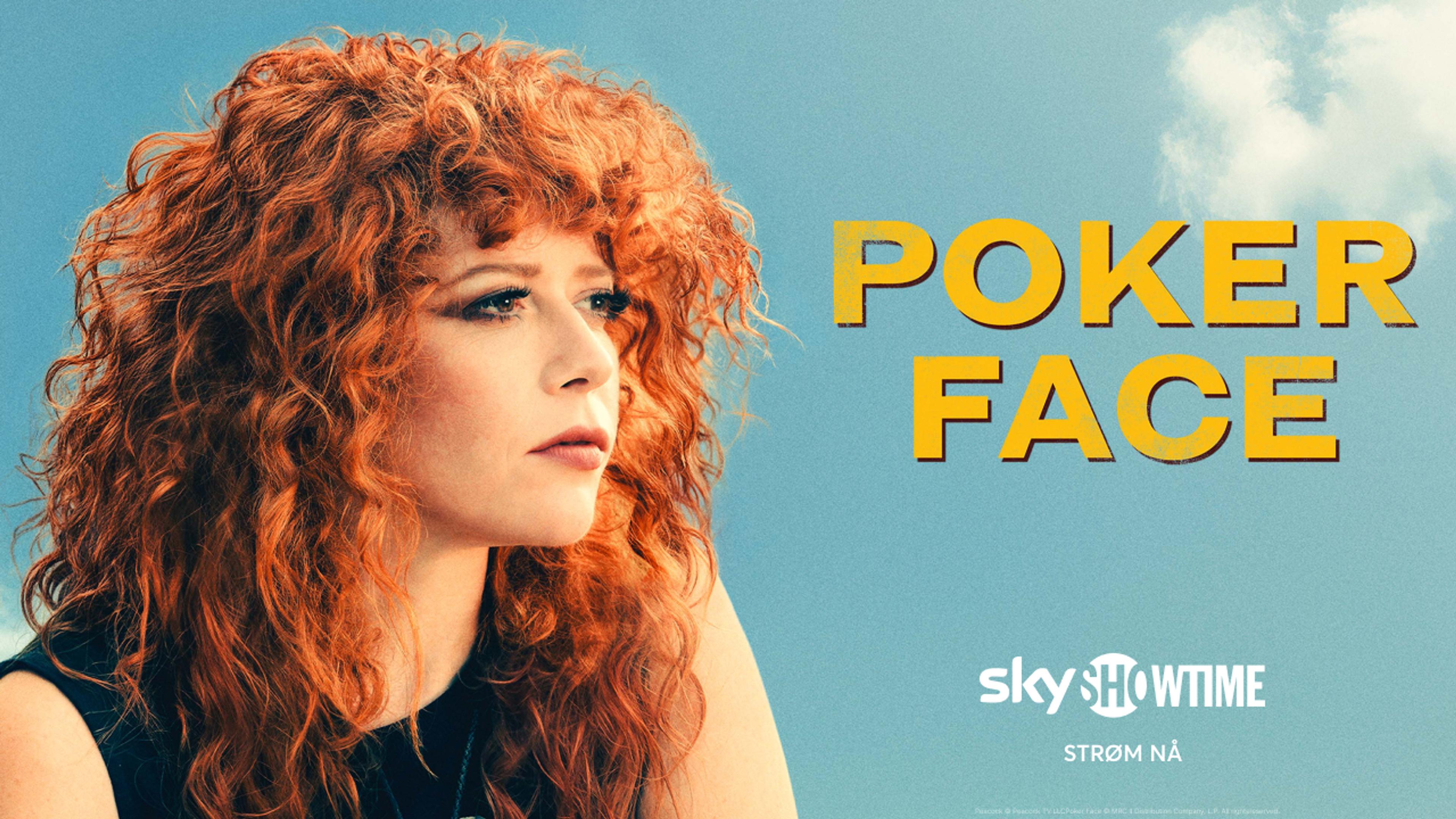 Grafikk for serien Poker Face som du ser på SkyShowtime med Strim.