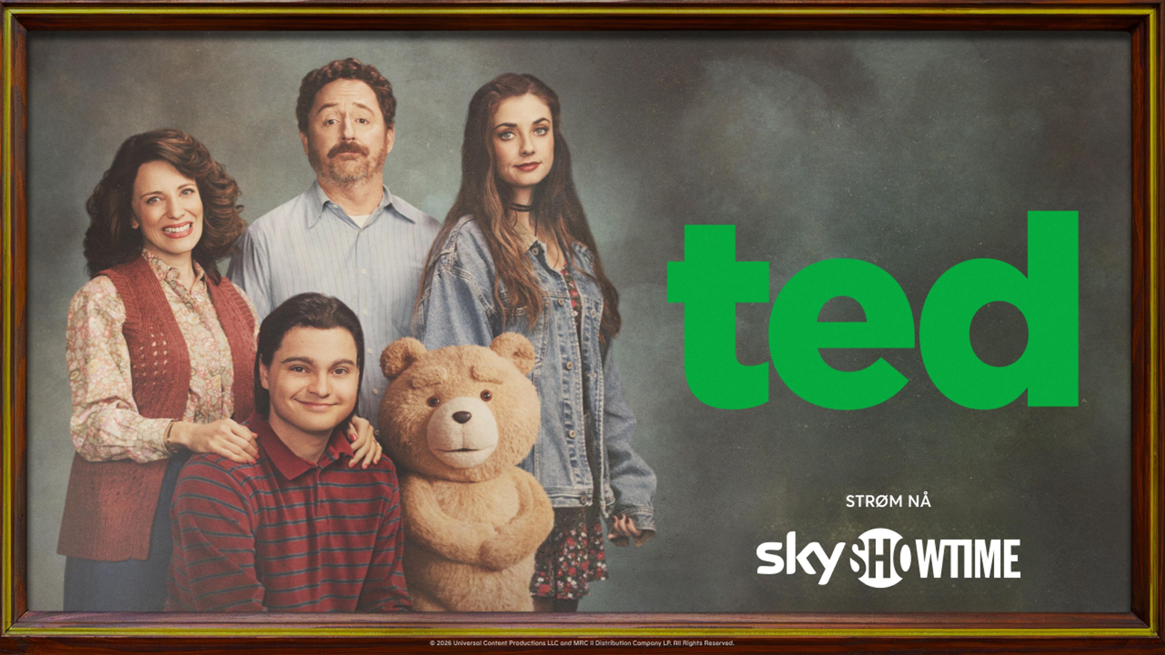 Grafikk for serien Ted som du ser på SkyShowtime med Strim.