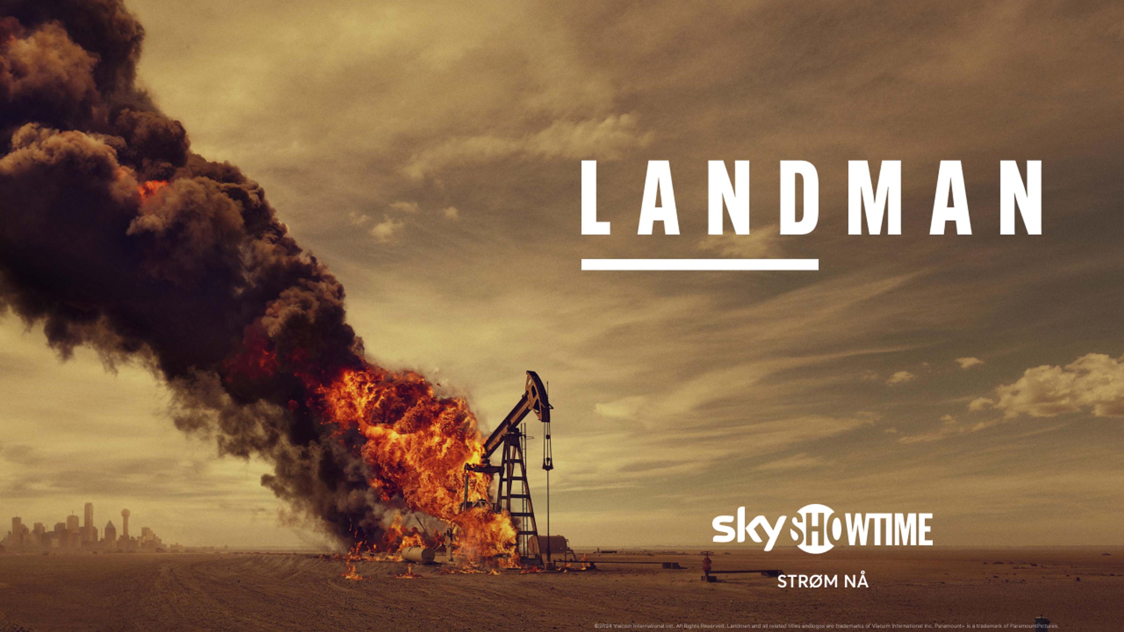 Grafikk for serien Landman som du ser på SkyShowtime med Strim.