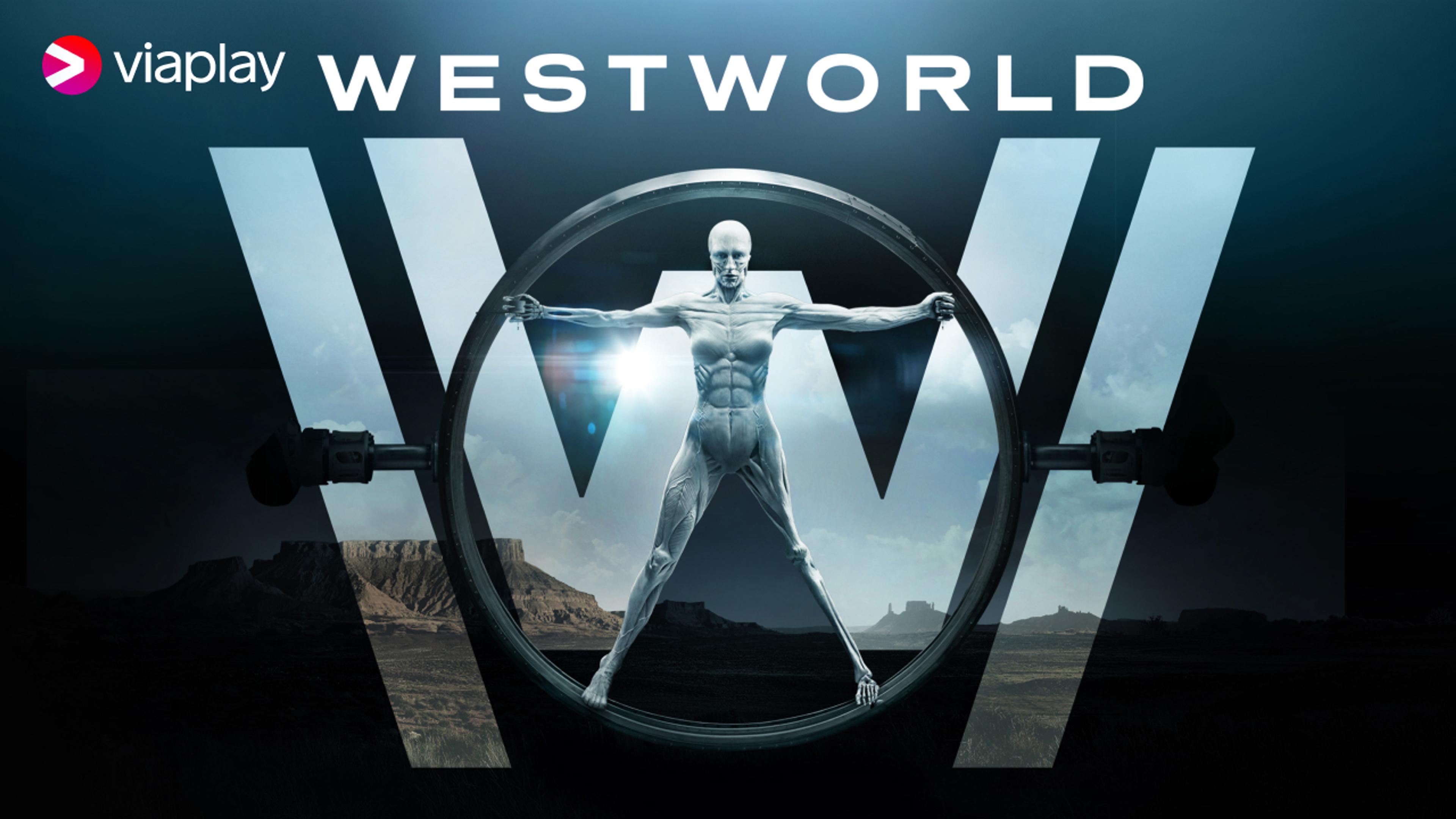 Grafikk for serien Westworld som du ser på Viaplay med Strim.