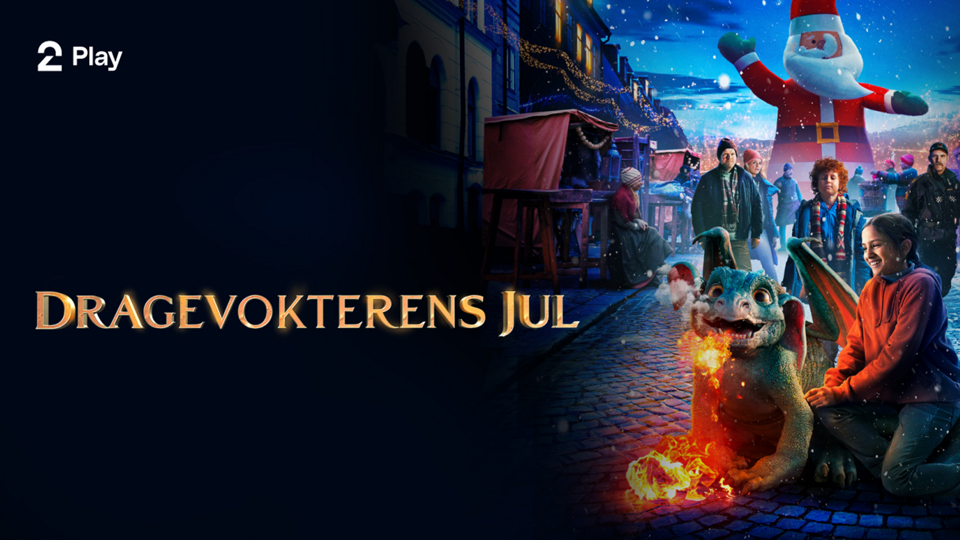 En jente sitter foran en liten drage som spytter ild