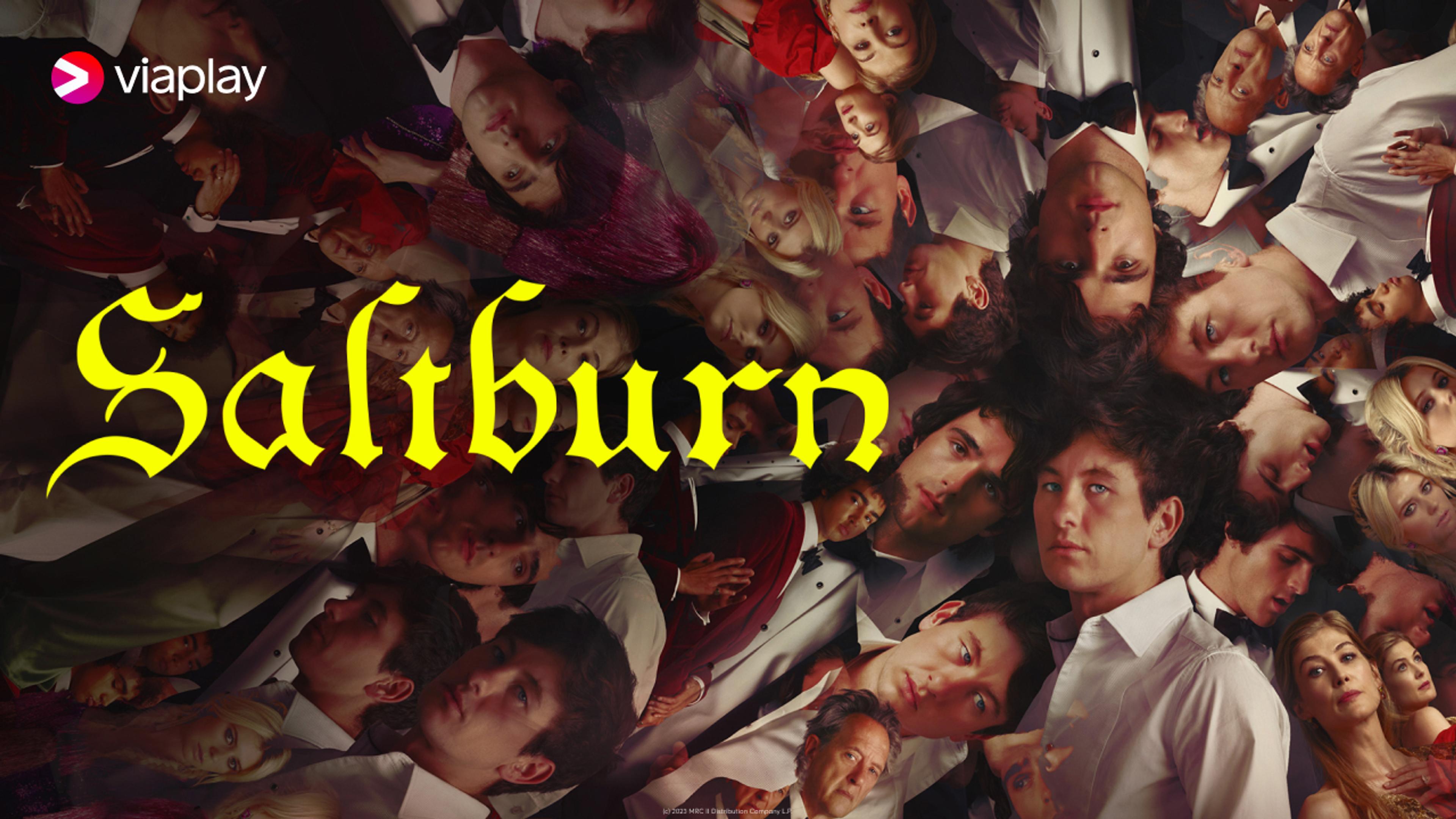 Posterbilde fra filmen Saltburn som du kan se på Viaplay via Strim.