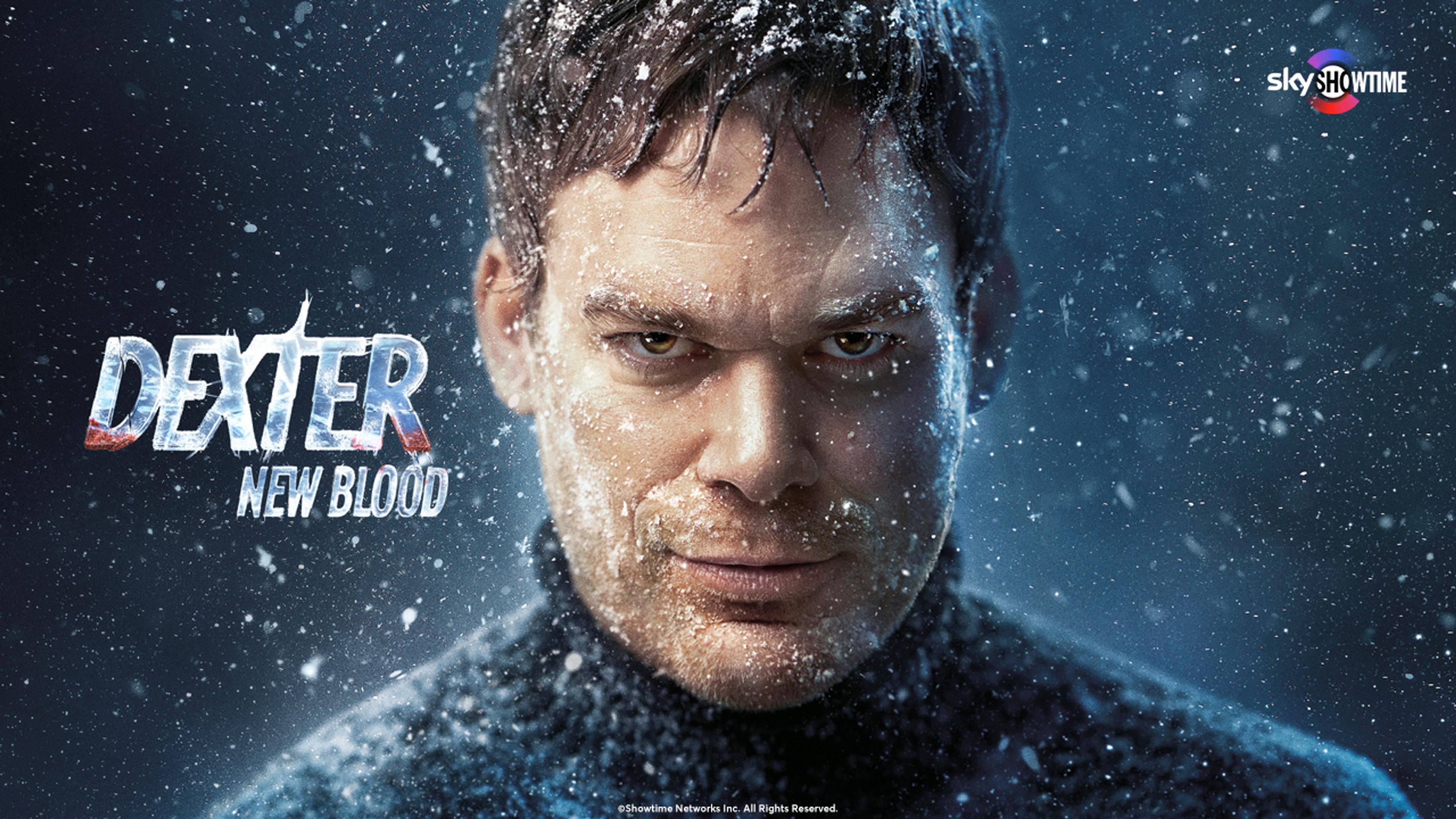 Poster for serien Dexter: New Blood med Michael C. Hall på Skyshowtime.