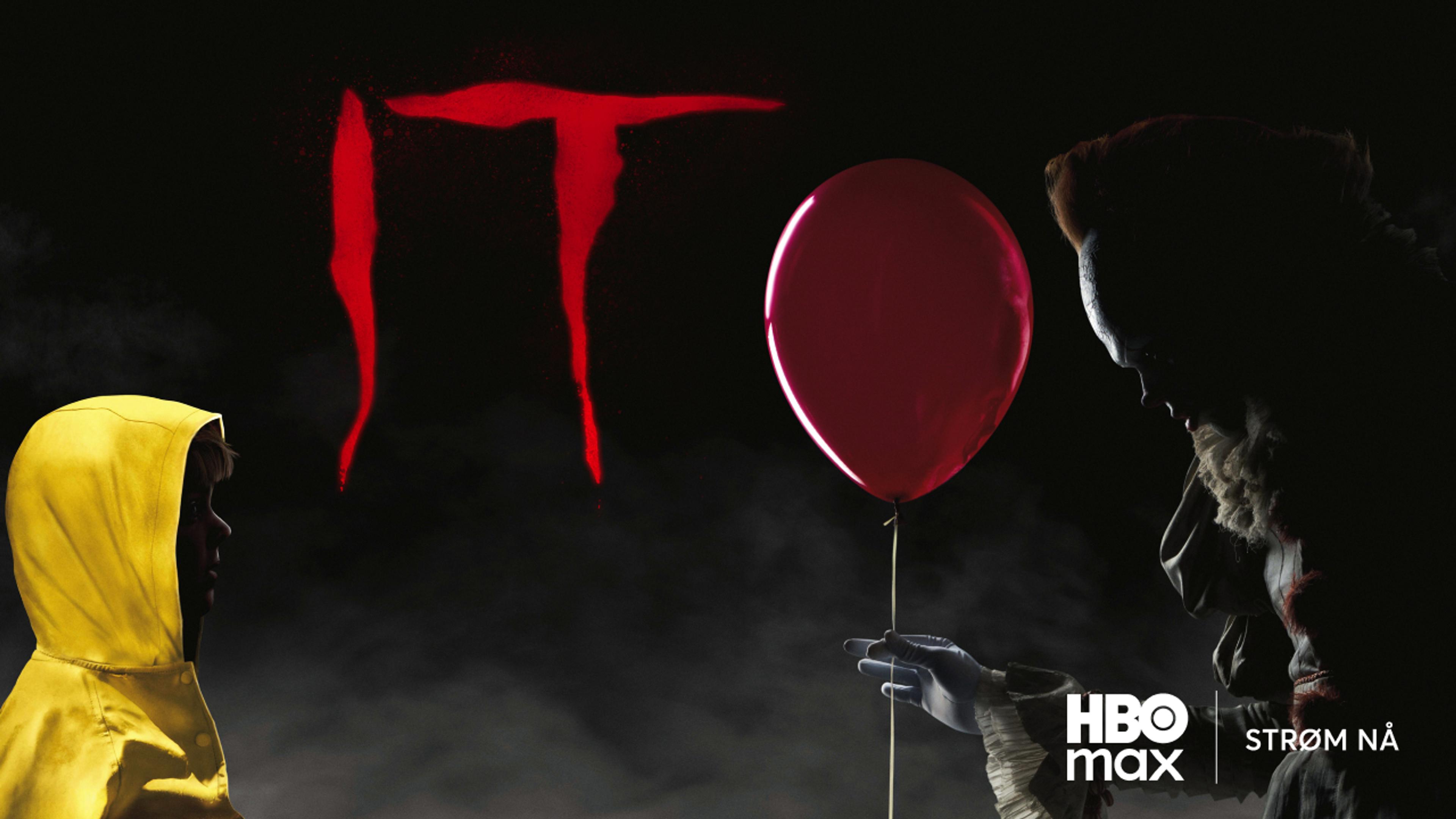 Posterbilde fra grøsserfilmen IT som du kan se med HBO Max via Strim.