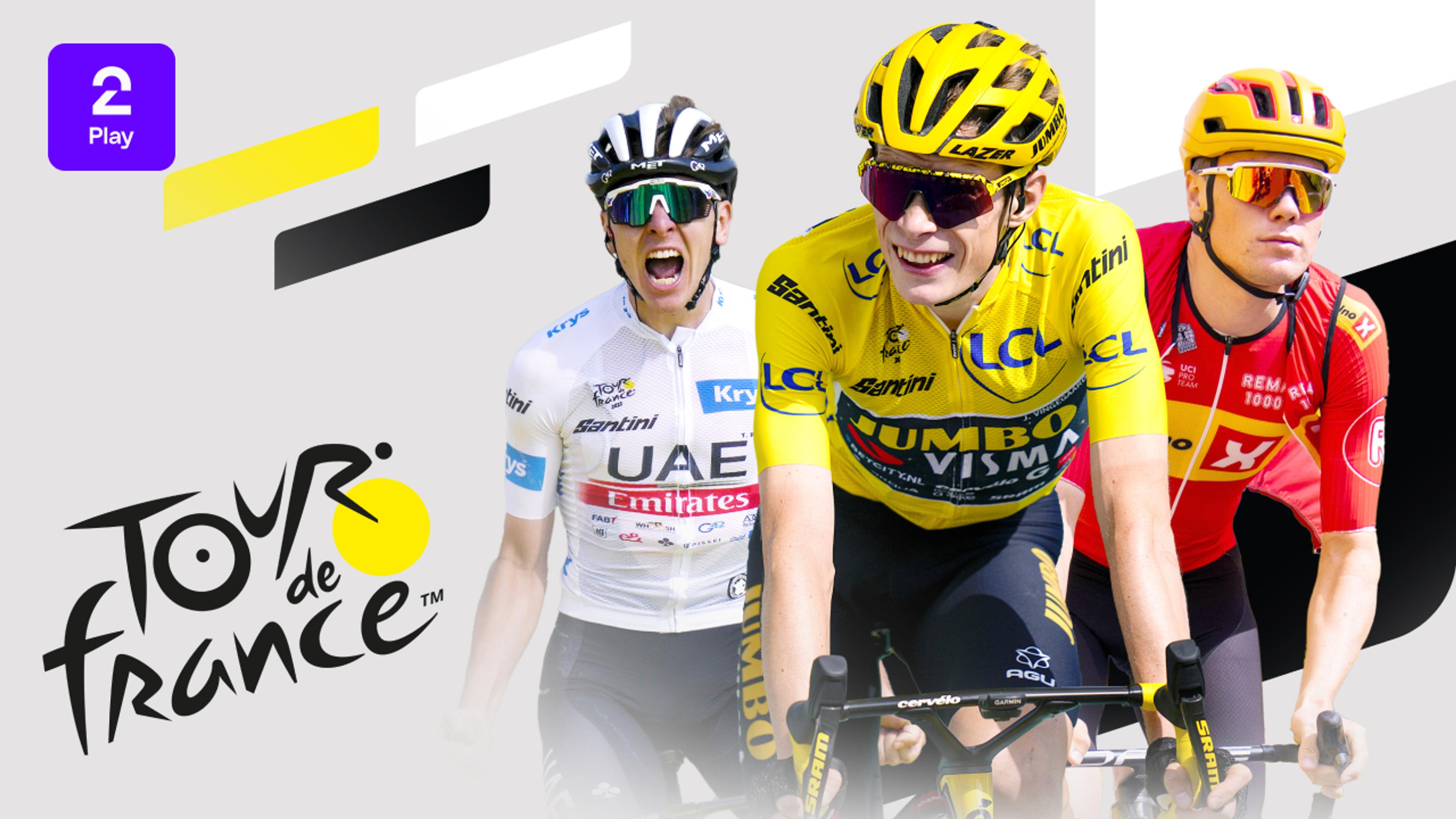 Bilde av proff-syklistene i fullt utstyr og klare for årets Tour de France som går 5. - 27. juli.