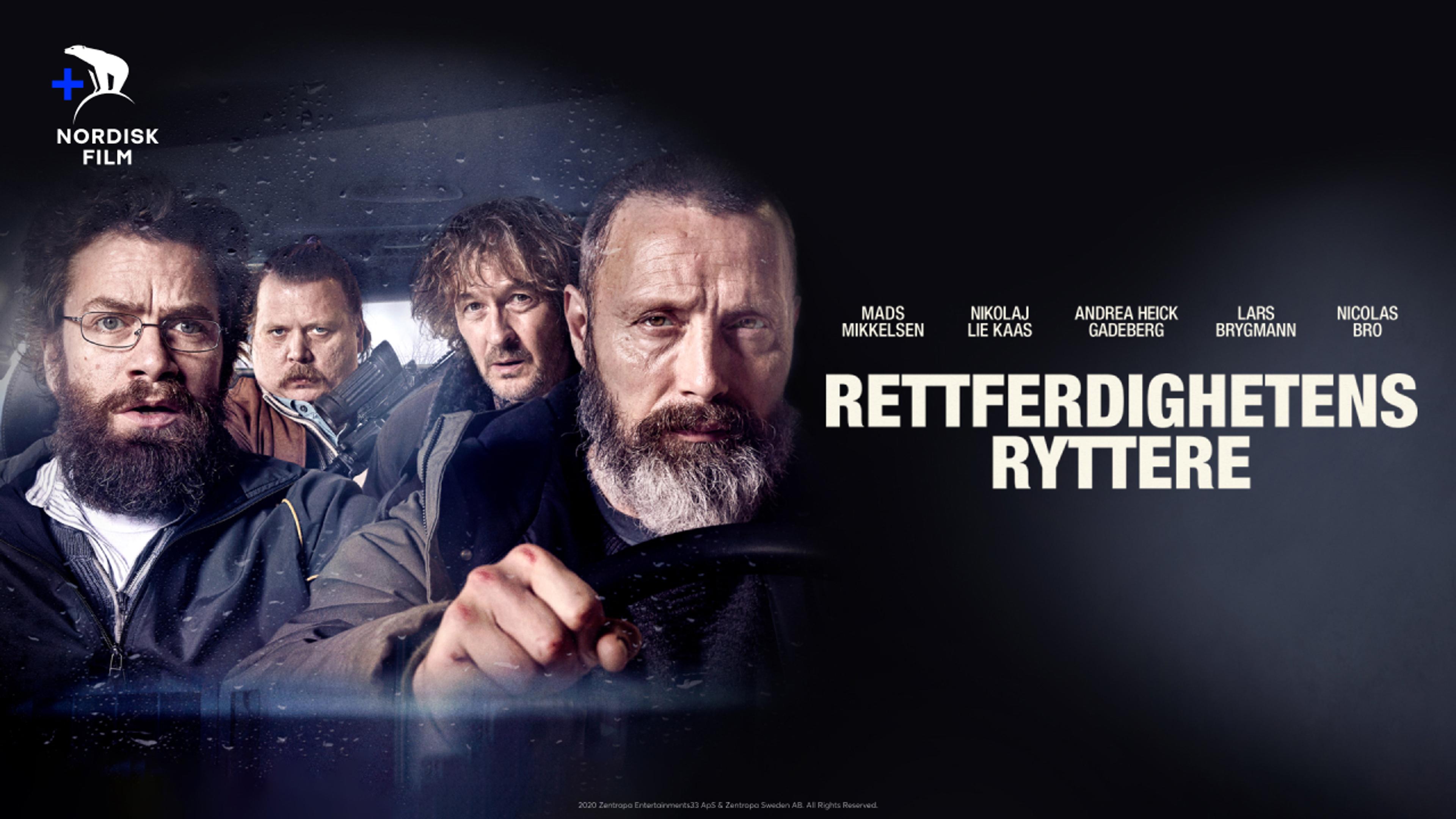 Nærbilde av fire røffe menn sitter i en bil