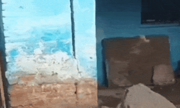 लहार के मेहरा गांव में गिरा पुराना मकान, मलबे के नीचे निकला 20 फीट गहरा रहस्यमयी गड्ढा