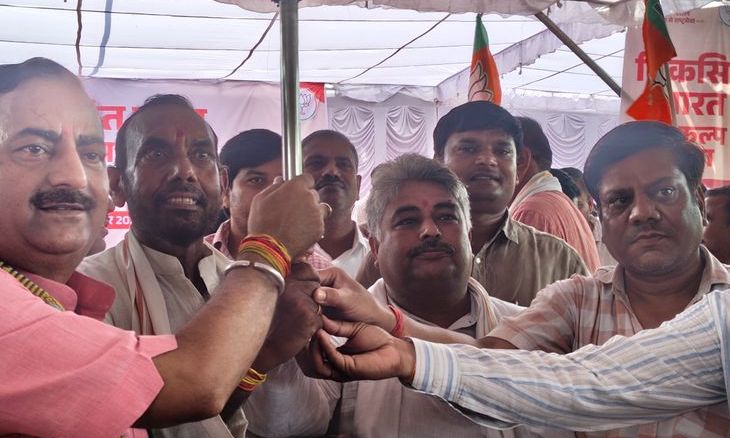 भिंड में 'सेवा ज्योति संकल्प अभियान' का आगाज, पांचों विधानसभा क्षेत्रों से मंडी पहुंचे कार्यकर्ता
