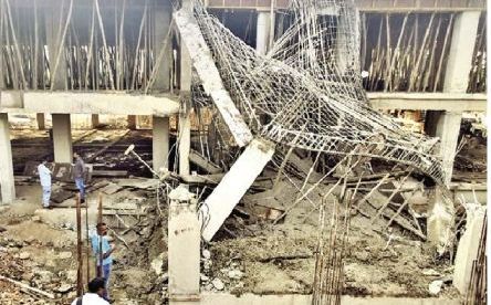 ग्वालियर: पद्माराजे स्कूल परिसर में निर्माणाधीन भवन की छत गिरी, चार मजदूर जख्मी