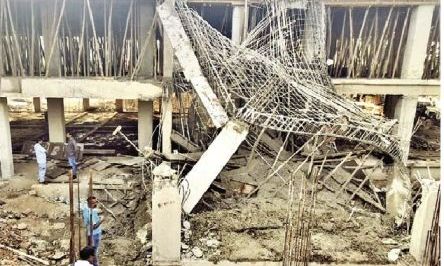 ग्वालियर: पद्माराजे स्कूल परिसर में निर्माणाधीन भवन की छत गिरी, चार मजदूर जख्मी