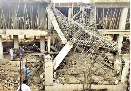 ग्वालियर: पद्माराजे स्कूल परिसर में निर्माणाधीन भवन की छत गिरी, चार मजदूर जख्मी