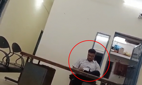 सबलगढ़ थाने में शराब ठेकेदार का कब्जा: अधिकारी की कुर्सी पर बैठकर चलाता रहा मोबाइल