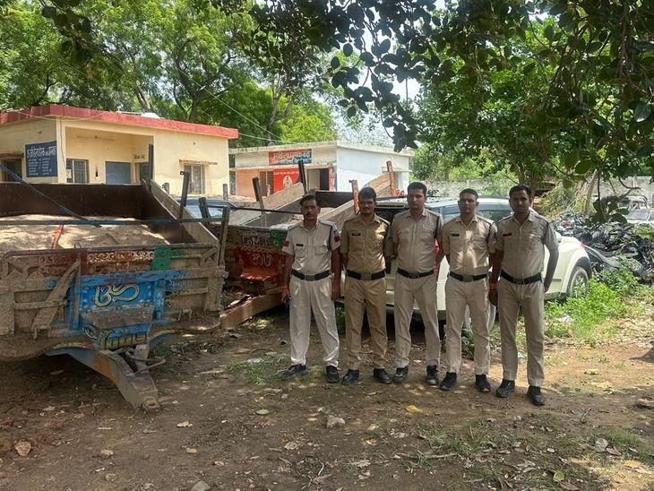 चंबल से अवैध रेत खनन: पुलिस को देखते ही भागे आरोपी, तीन ट्रैक्टर-ट्रॉली जब्त