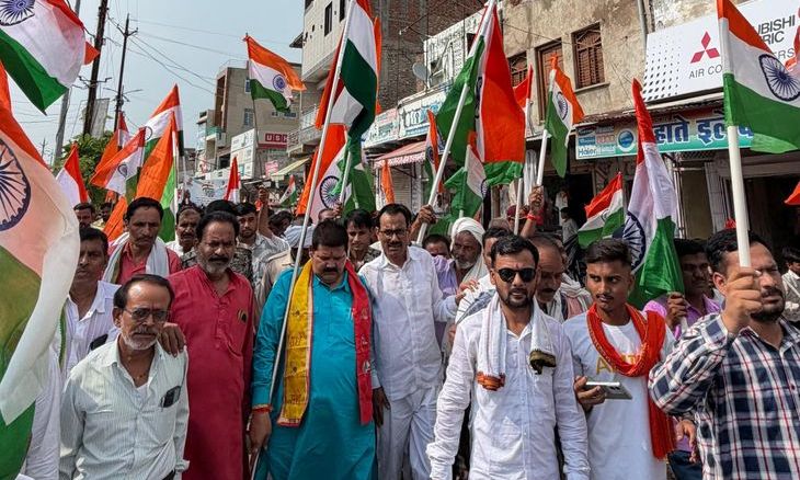 लहार में निकली भव्य तिरंगा यात्रा, सांसद और विधायक ने की शिरकत