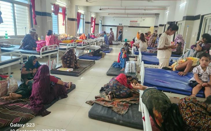 अशोकनगर जिला अस्पताल में मौसमी बीमारियों का प्रकोप, क्षमता से दोगुने मरीज भर्ती
