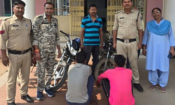 बदरवास थाना पुलिस की कार्रवाई: चोरी की तीन बाइक के साथ दो शातिर गिरफ्तार