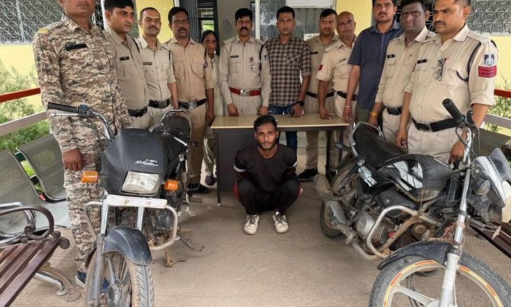 शिवपुरी: बाइक चोर निकला मंगलसूत्र झपटमार, एक गिरफ्तार, चोरी की दो बाइकें और मंगलसूत्र बरामद