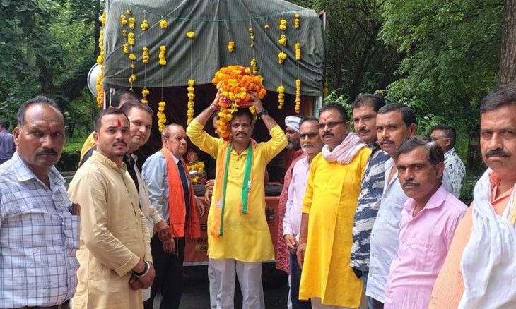 अंचल में पहुंची संत रविदास समरसता यात्रा, भिंड के आलमपुर में हुआ भव्य स्वागत
