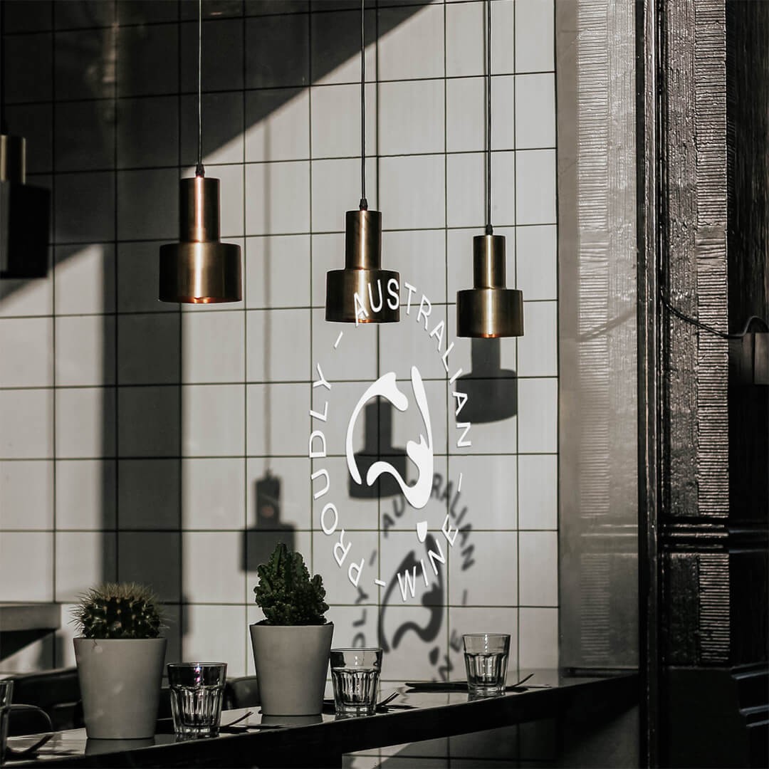 lights hanging over a cafe table