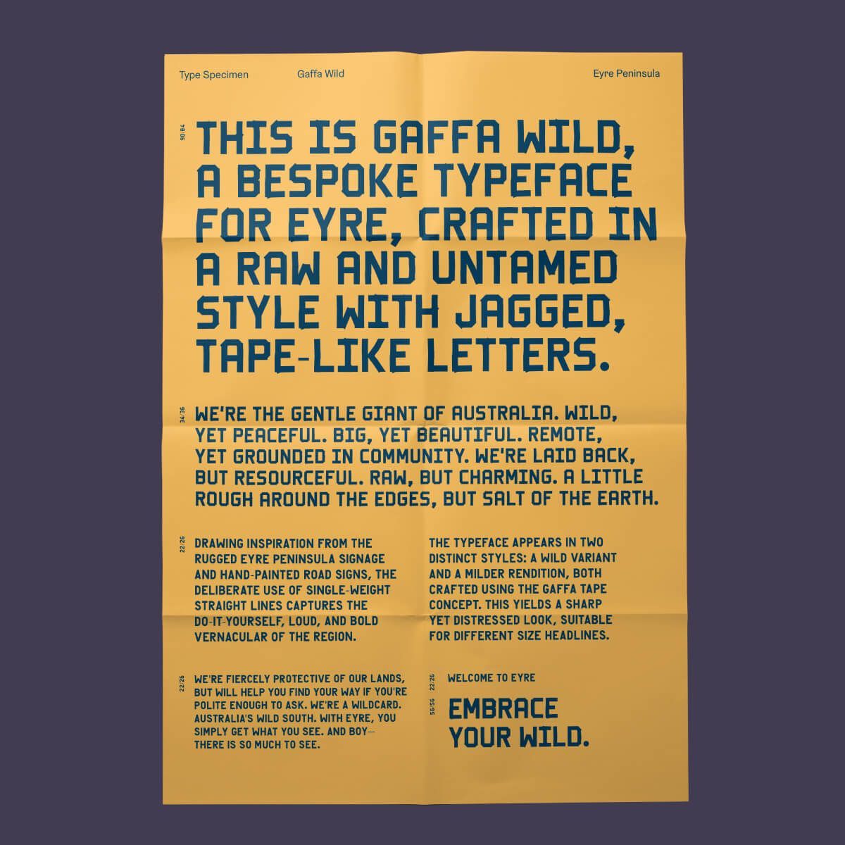 The Gaffa Wild typeface on a poster