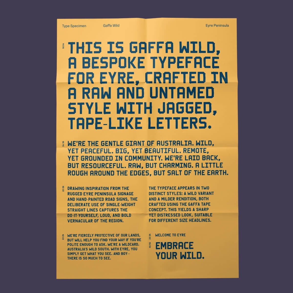The Gaffa Wild typeface on a poster