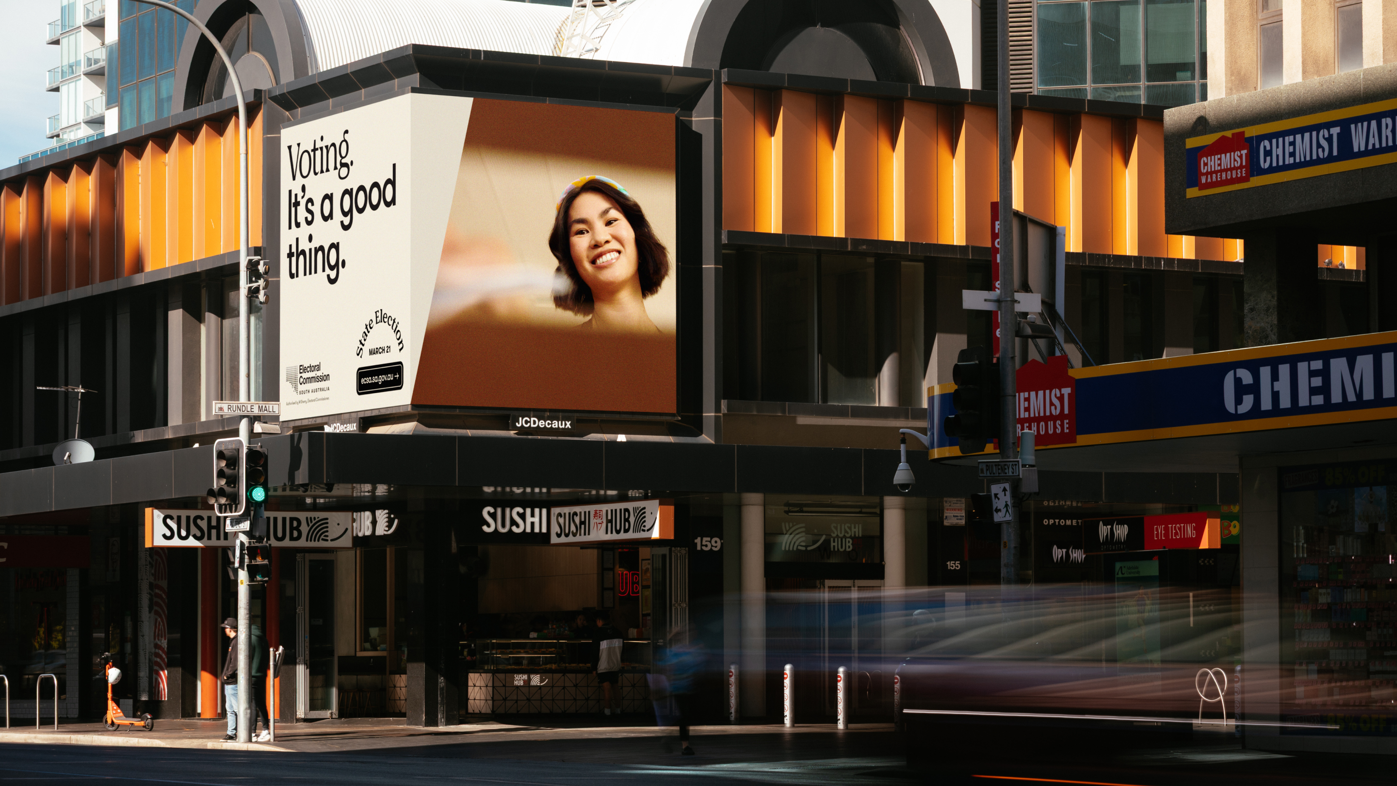 Voting it's a good thing campaign on a billboard