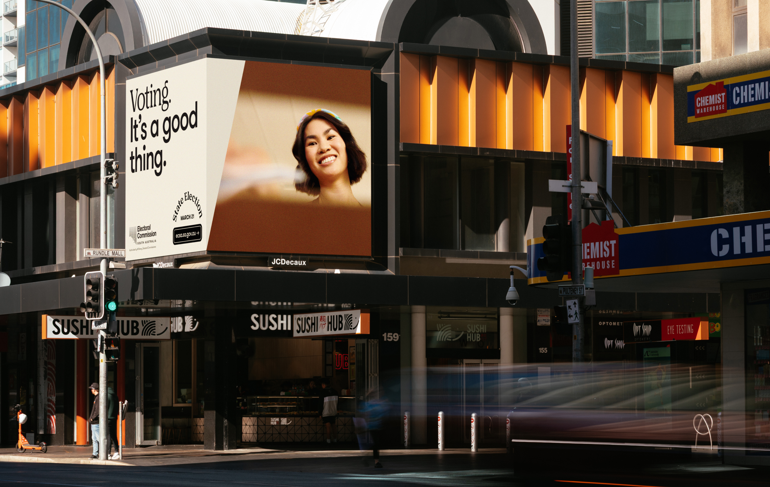 Voting it's a good thing campaign on a billboard