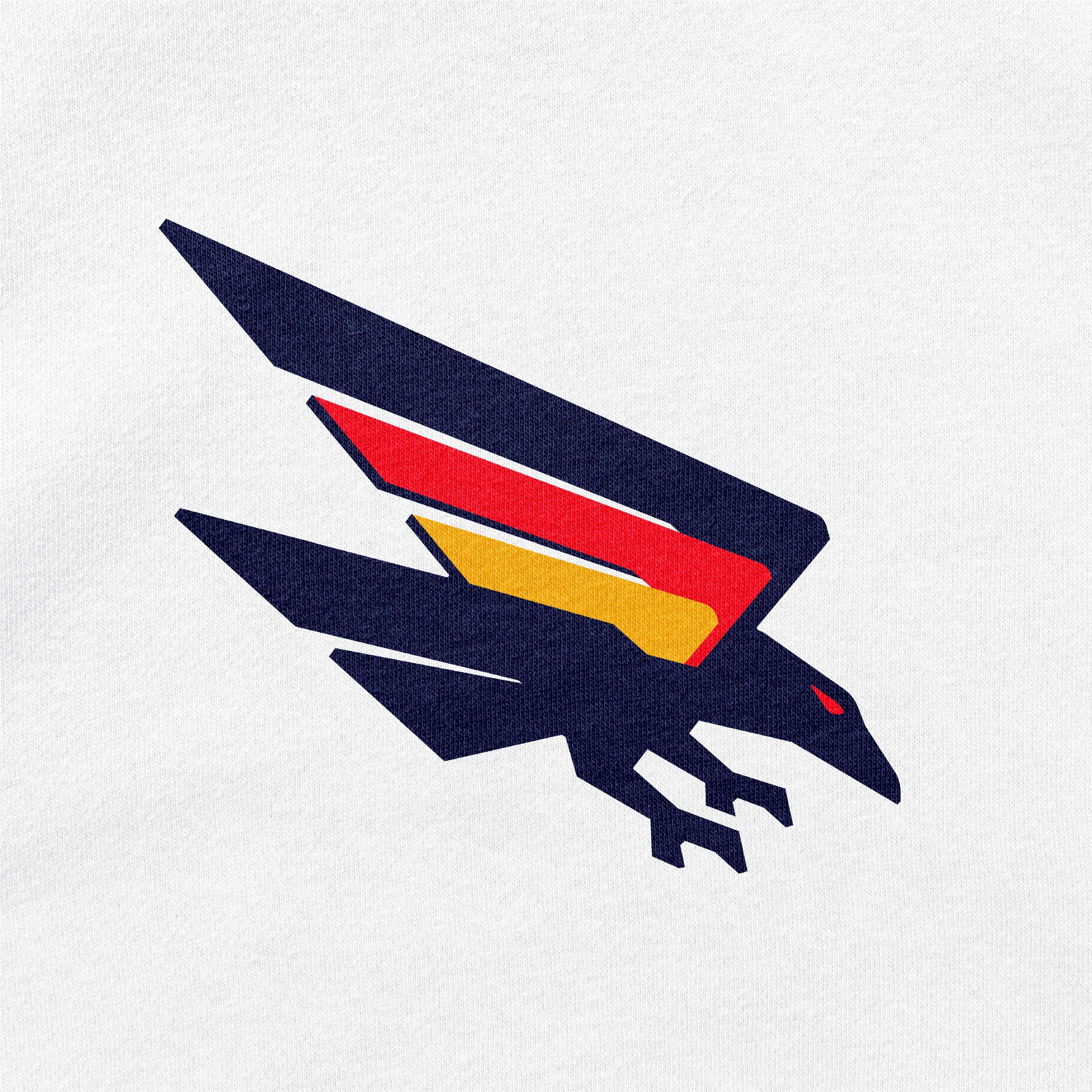 The Adelaide Crows logo printed on light coloured fabric