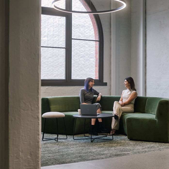 people sitting on a couch