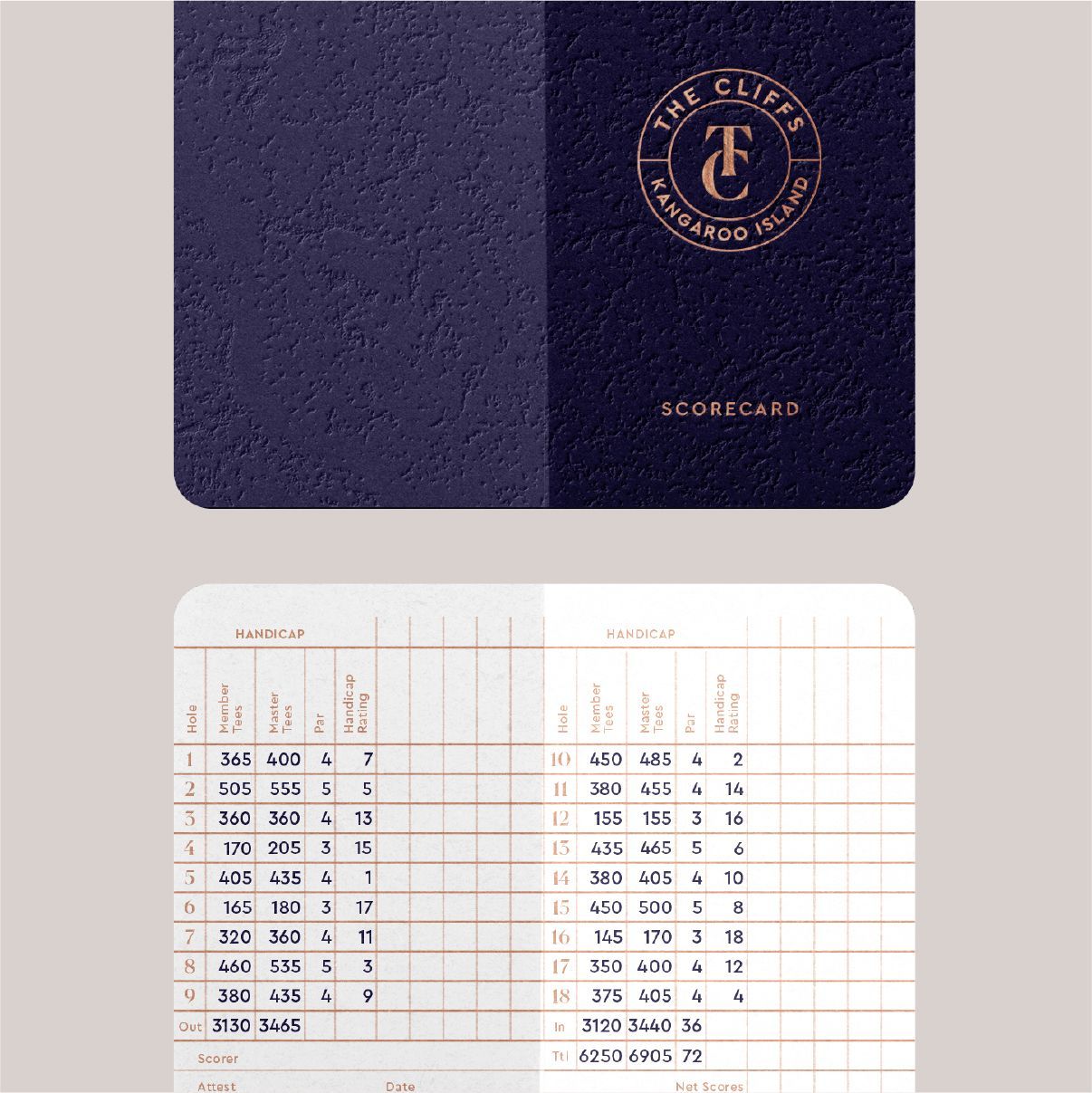 Branded golf score card