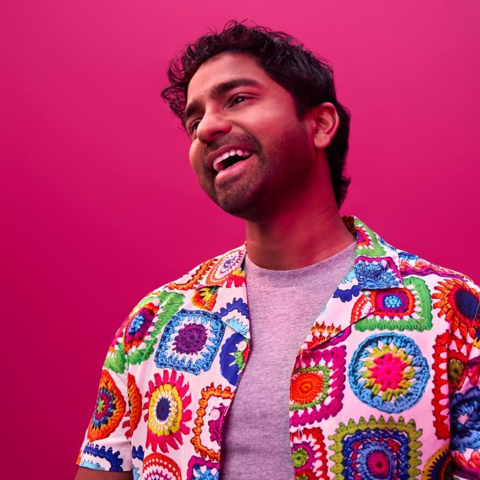 person wearing colourful shirt