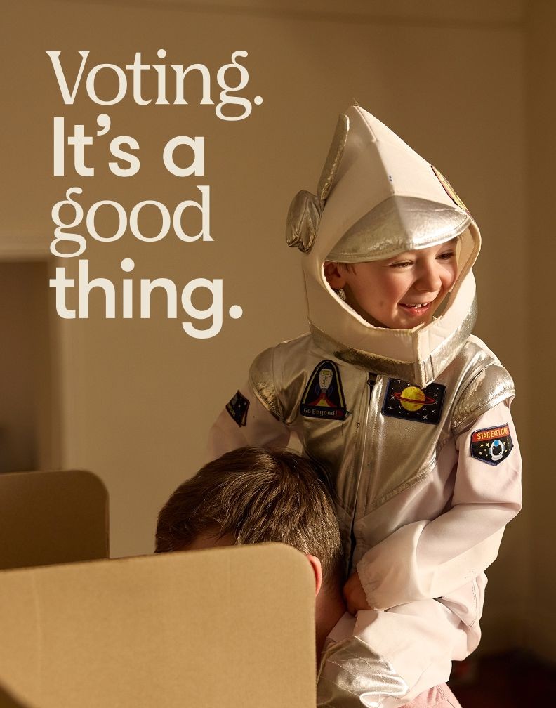 A child dressed as an astronaut