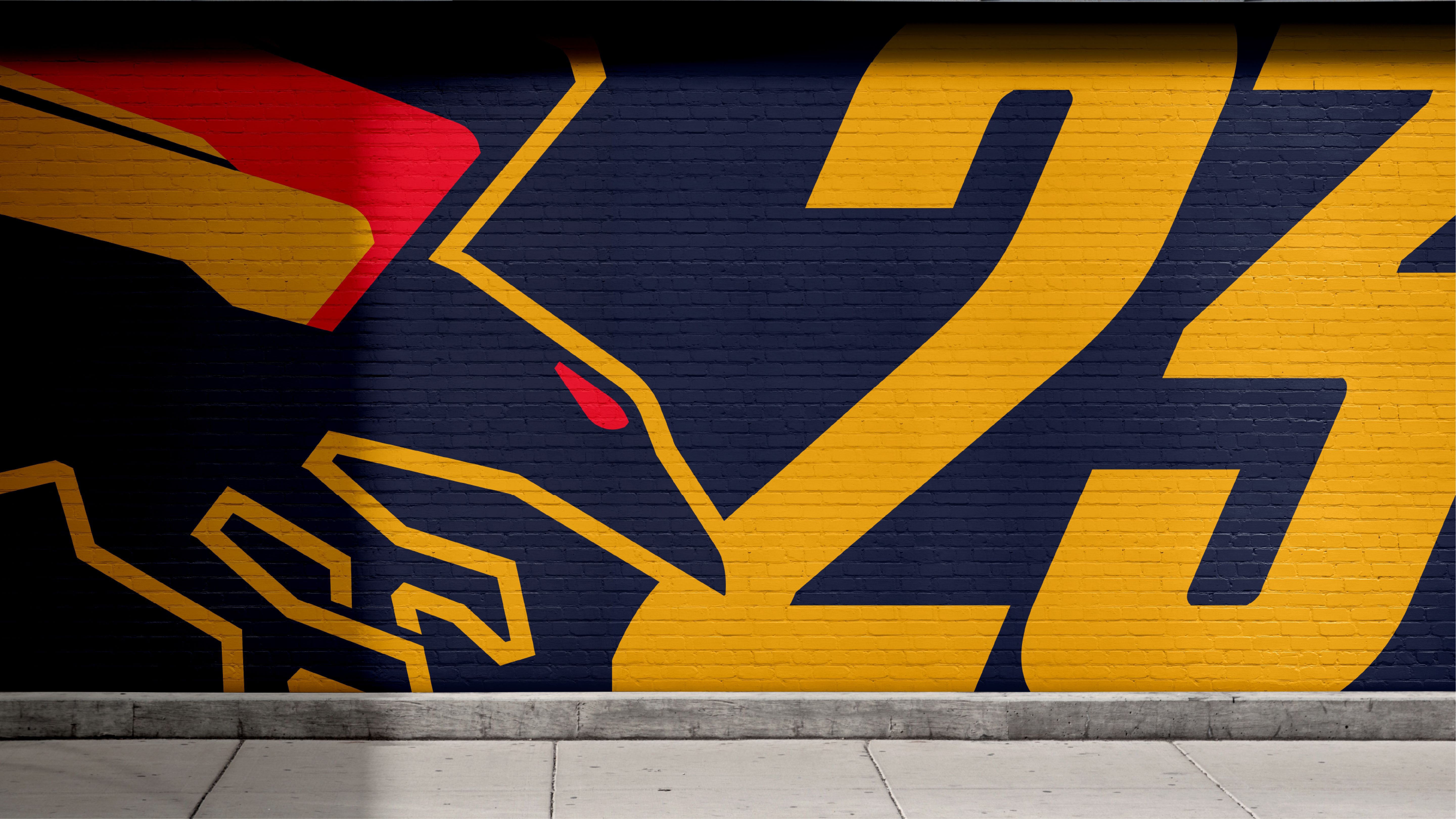 Adelaide Crows 2024 logo painted on a brick wall alongside the number '23'