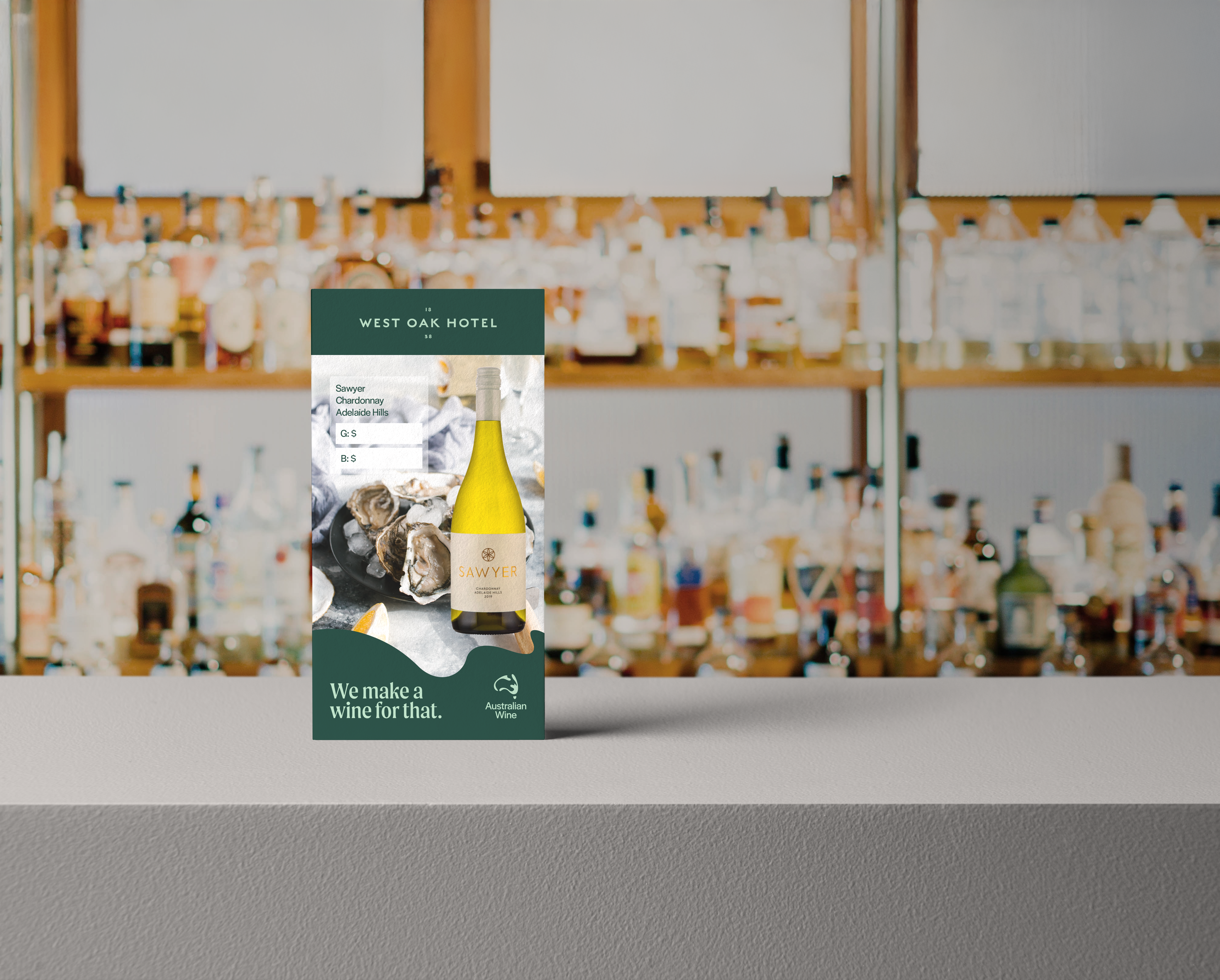 We make a wine for that campaign on a bar flyer