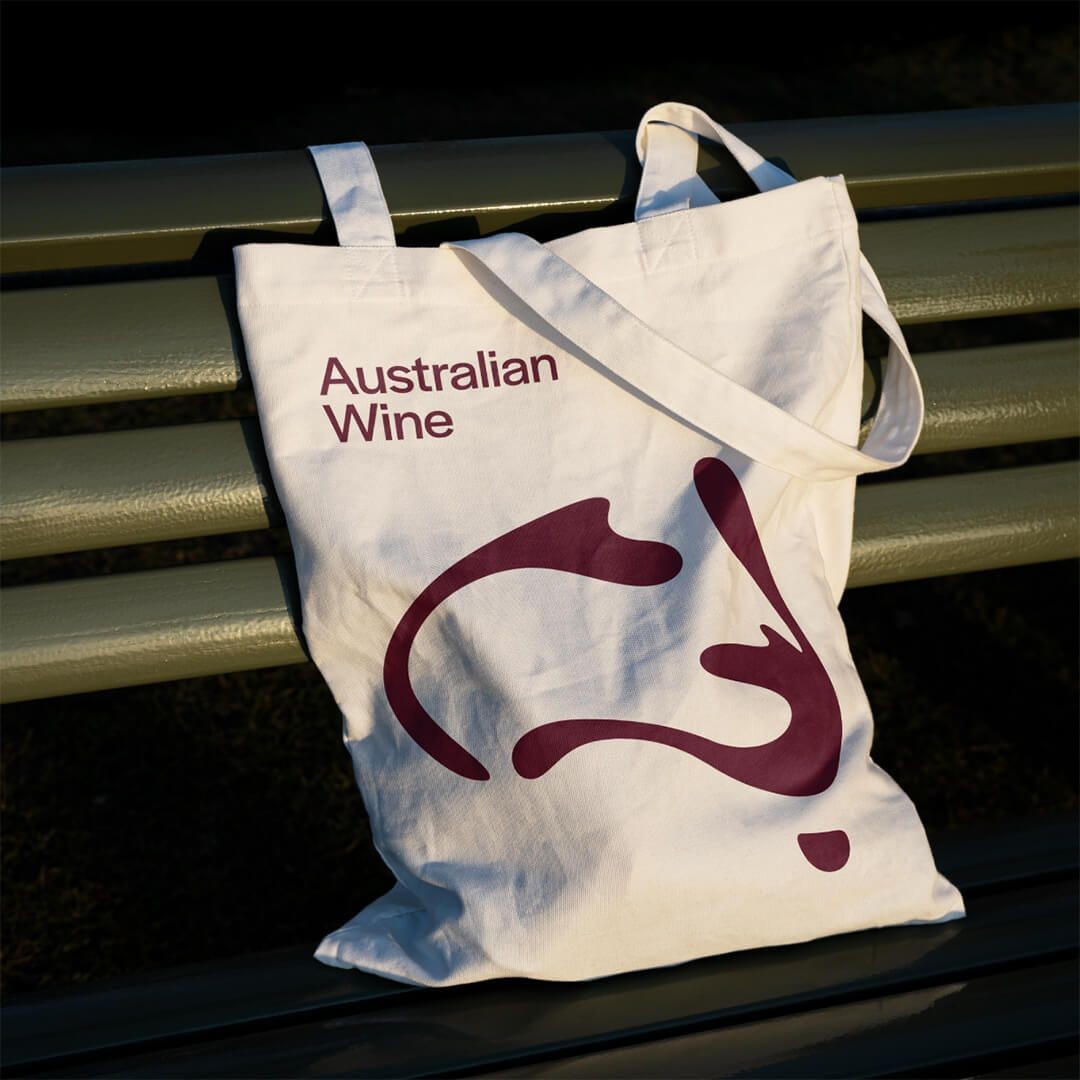 Australian wine logo on a tote bag