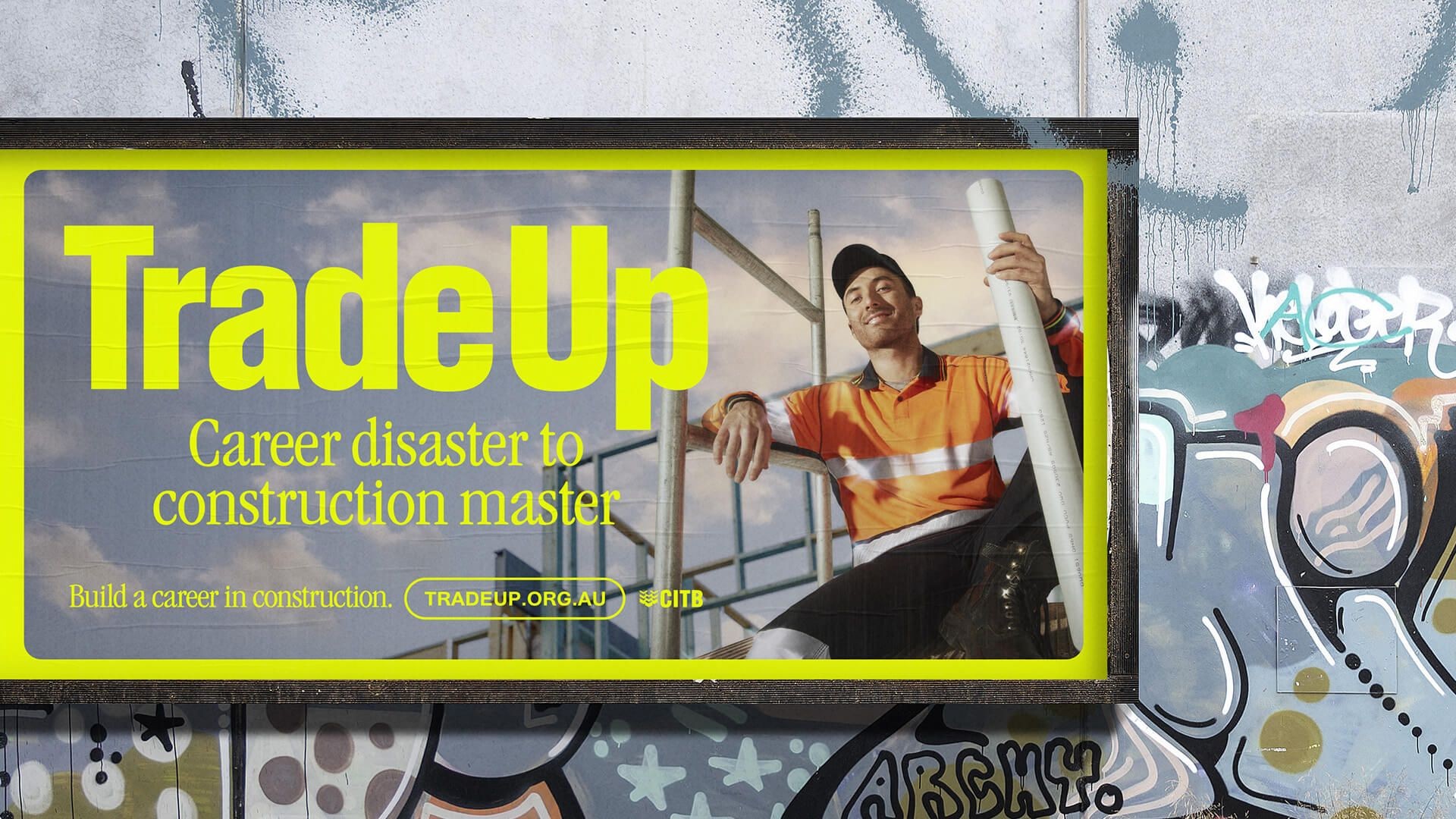 Trade up campaign on a poster board