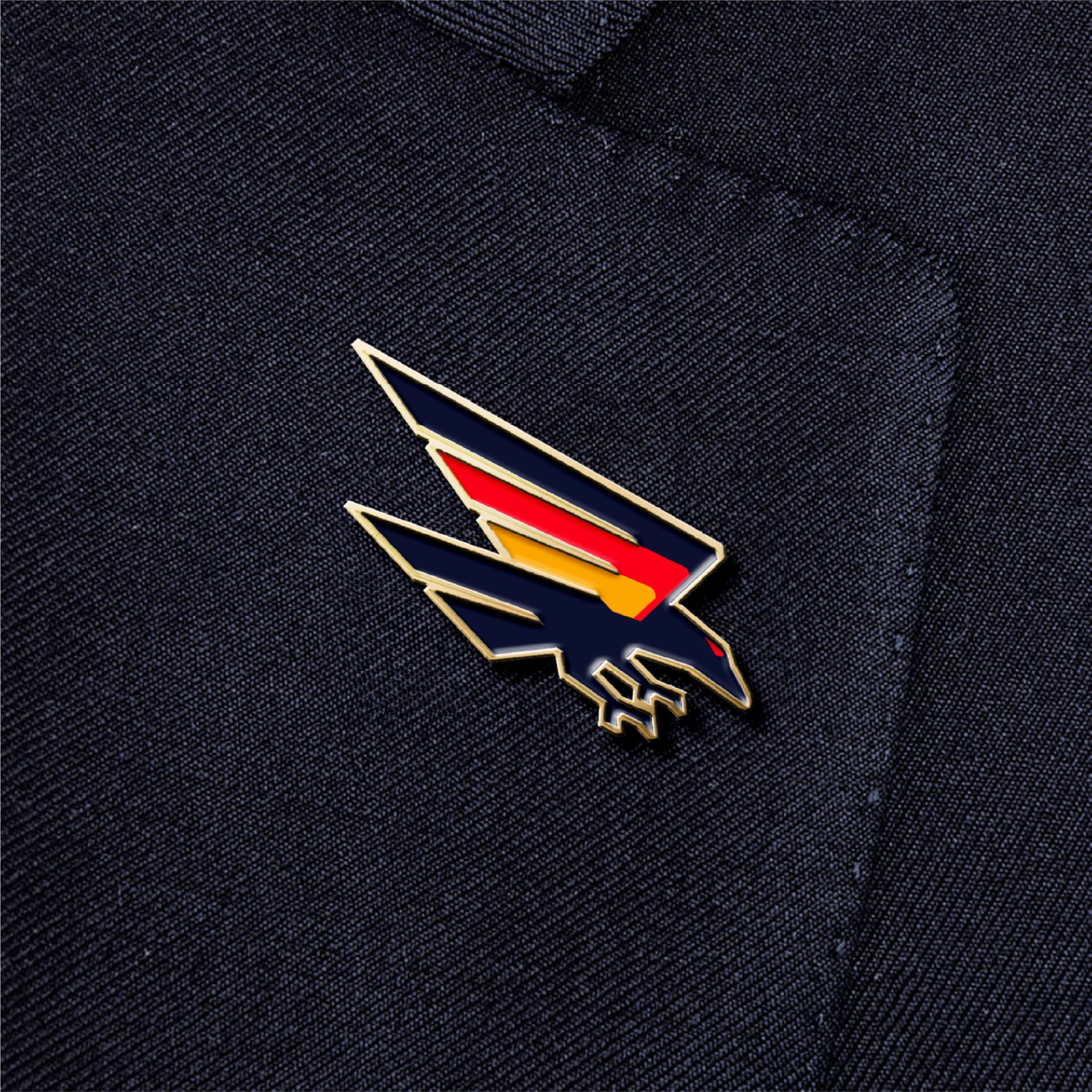 The Adelaide Crows logo as a metallic pin