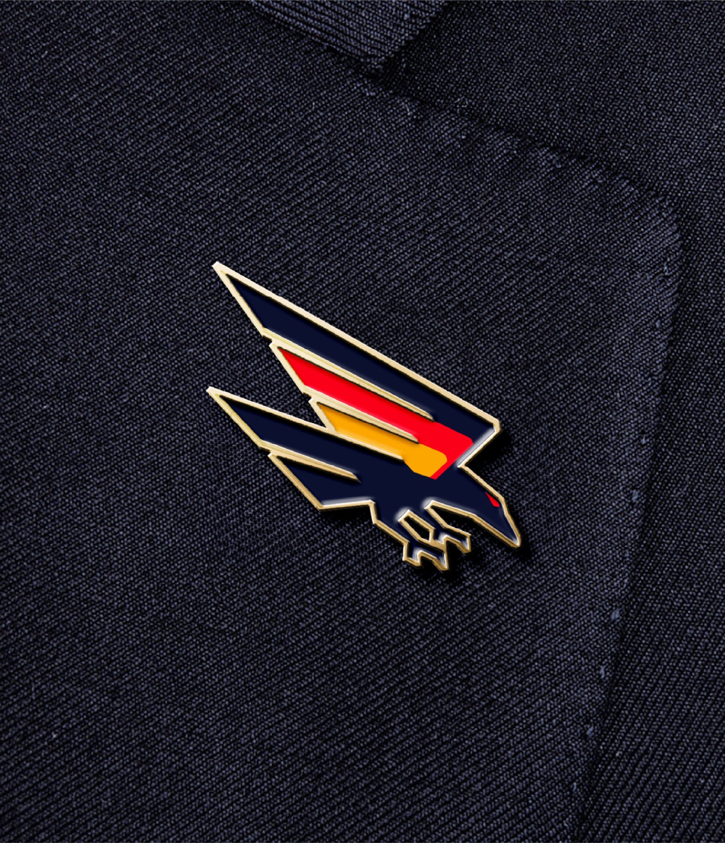 The Adelaide Crows logo as a metallic pin