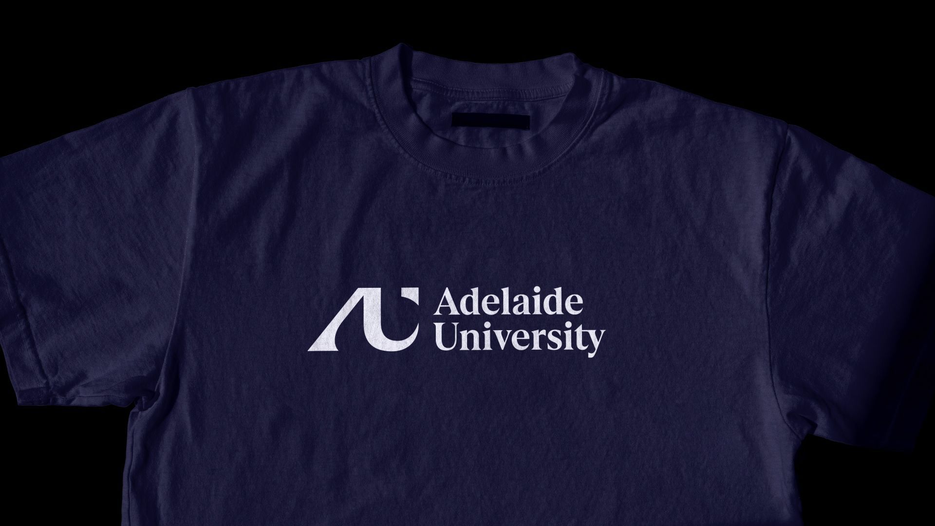 Adelaide University logo on a tshirt