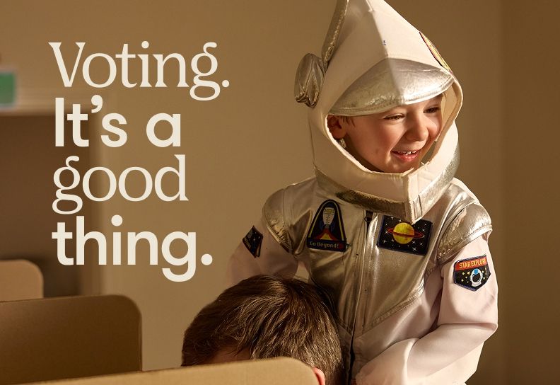 A child dressed as an astronaut