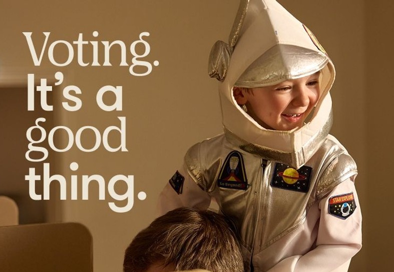 A child dressed as an astronaut