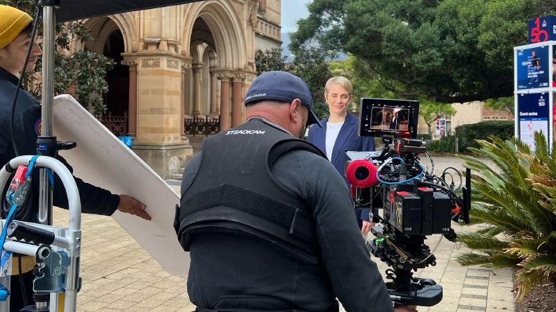 team filming for Adelaide University corporate film